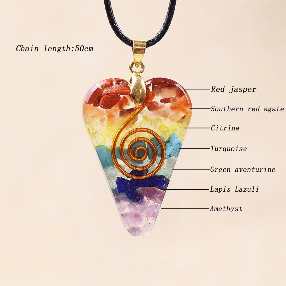 Chakra Orgonite Energy Crystal Pendant Amulet Aura Smart Meditation Jewelry Yoga Charm Pendant Unisex