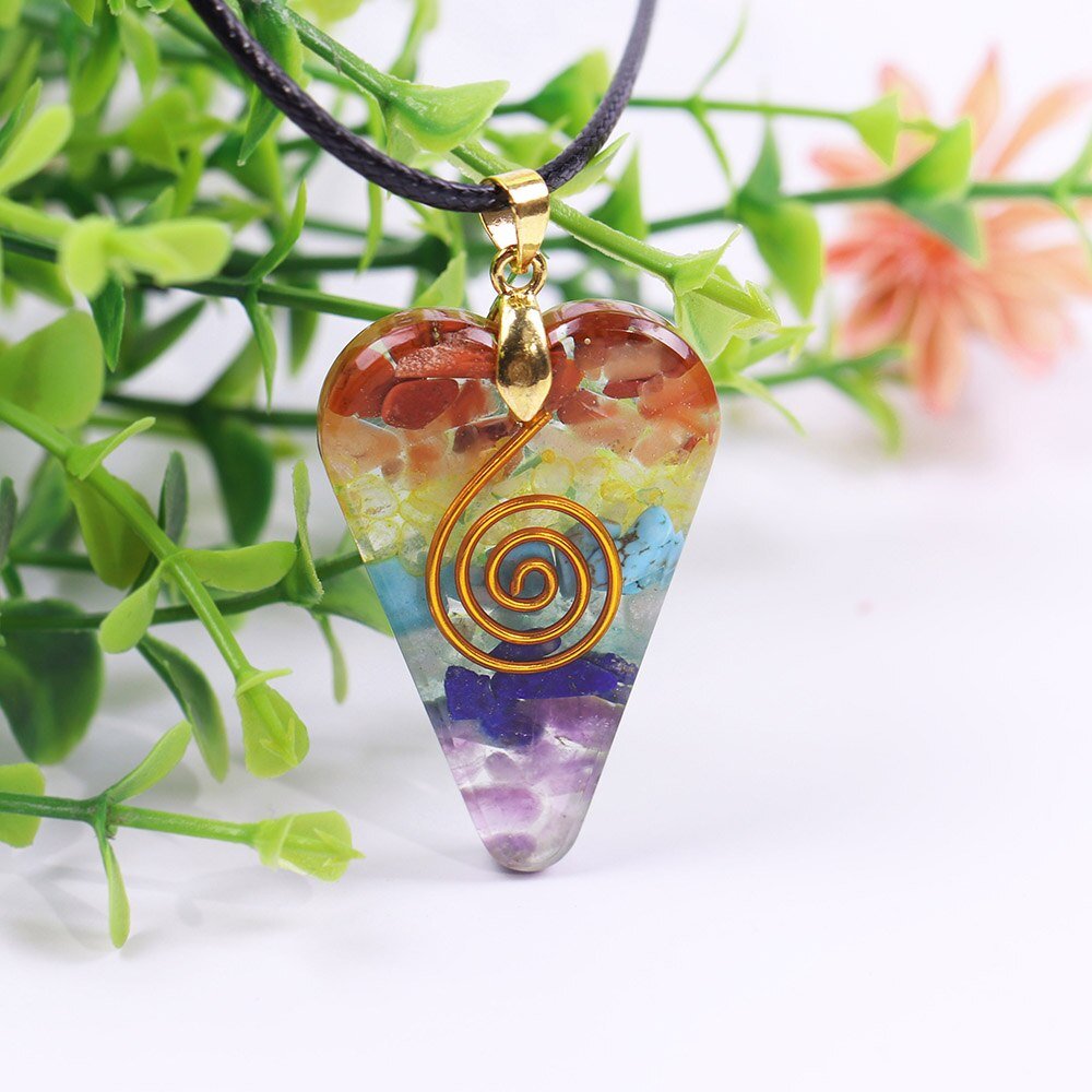 Chakra Orgonite Energy Crystal Pendant Amulet Aura Smart Meditation Jewelry Yoga Charm Pendant Unisex
