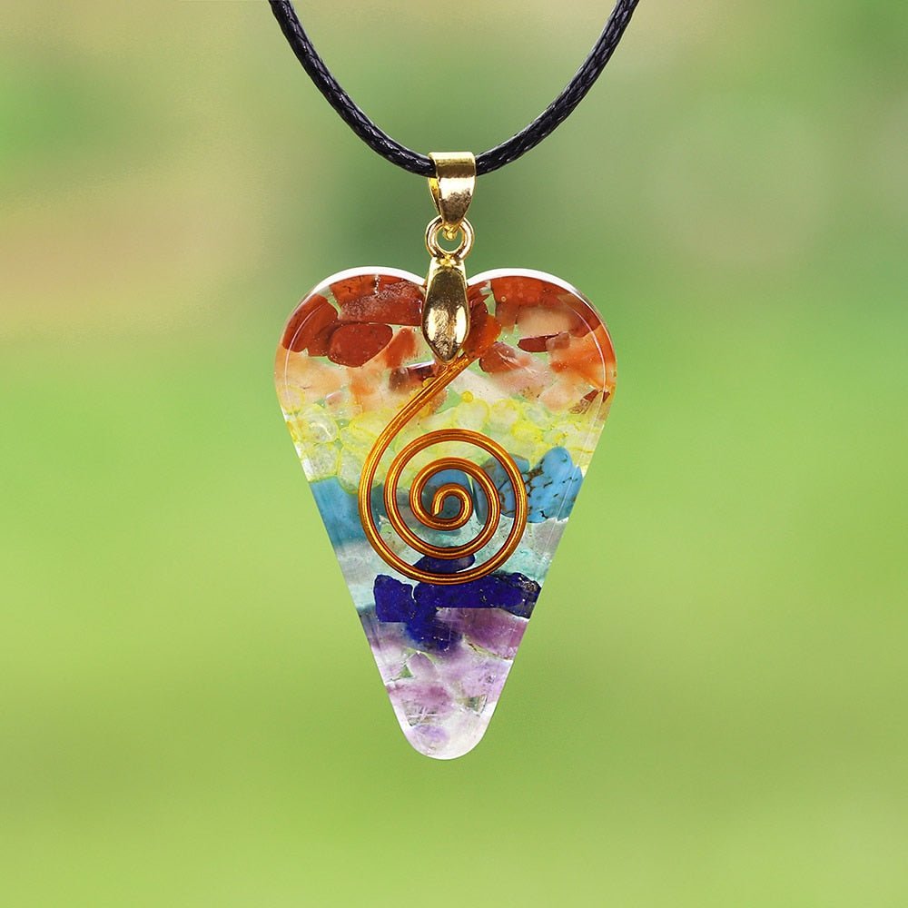 Chakra Orgonite Energy Crystal Pendant Amulet Aura Smart Meditation Jewelry Yoga Charm Pendant Unisex