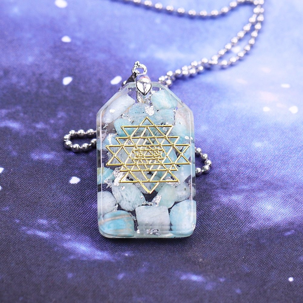 Crystal Stones Chakra Jewelry Resin Pendant Orgone Necklace Epoxy Resin Orgone Energy Pendant