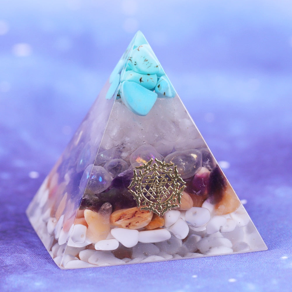 Orgone Energy Generator Pyramid Healing Crystal Stone Meditation Reiki Chakra Balancing Positive Energy Decoration