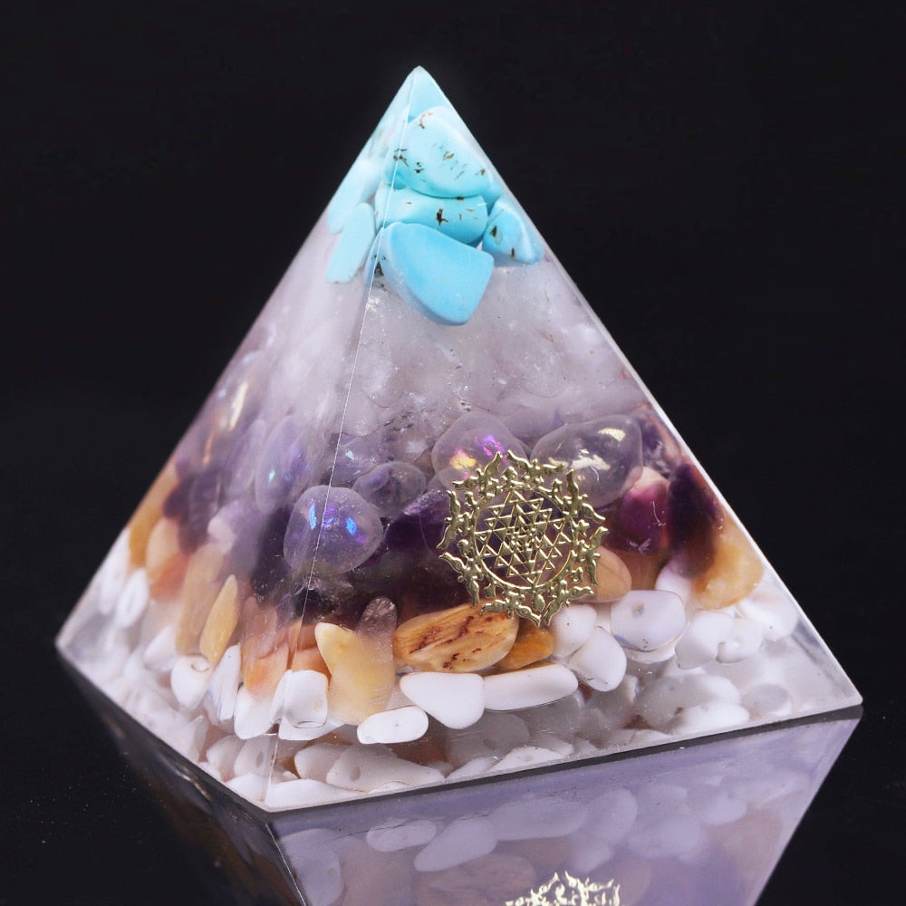Orgone Energy Generator Pyramid Healing Crystal Stone Meditation Reiki Chakra Balancing Positive Energy Decoration