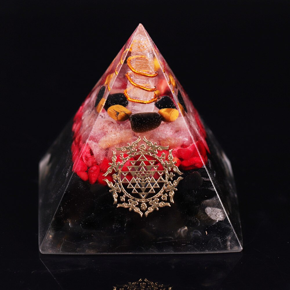 Orgonite Pyramid Natural Colorful Energy Crystal Generator  Chakra Healing Meditationa Orgone Fengshui Ornaments