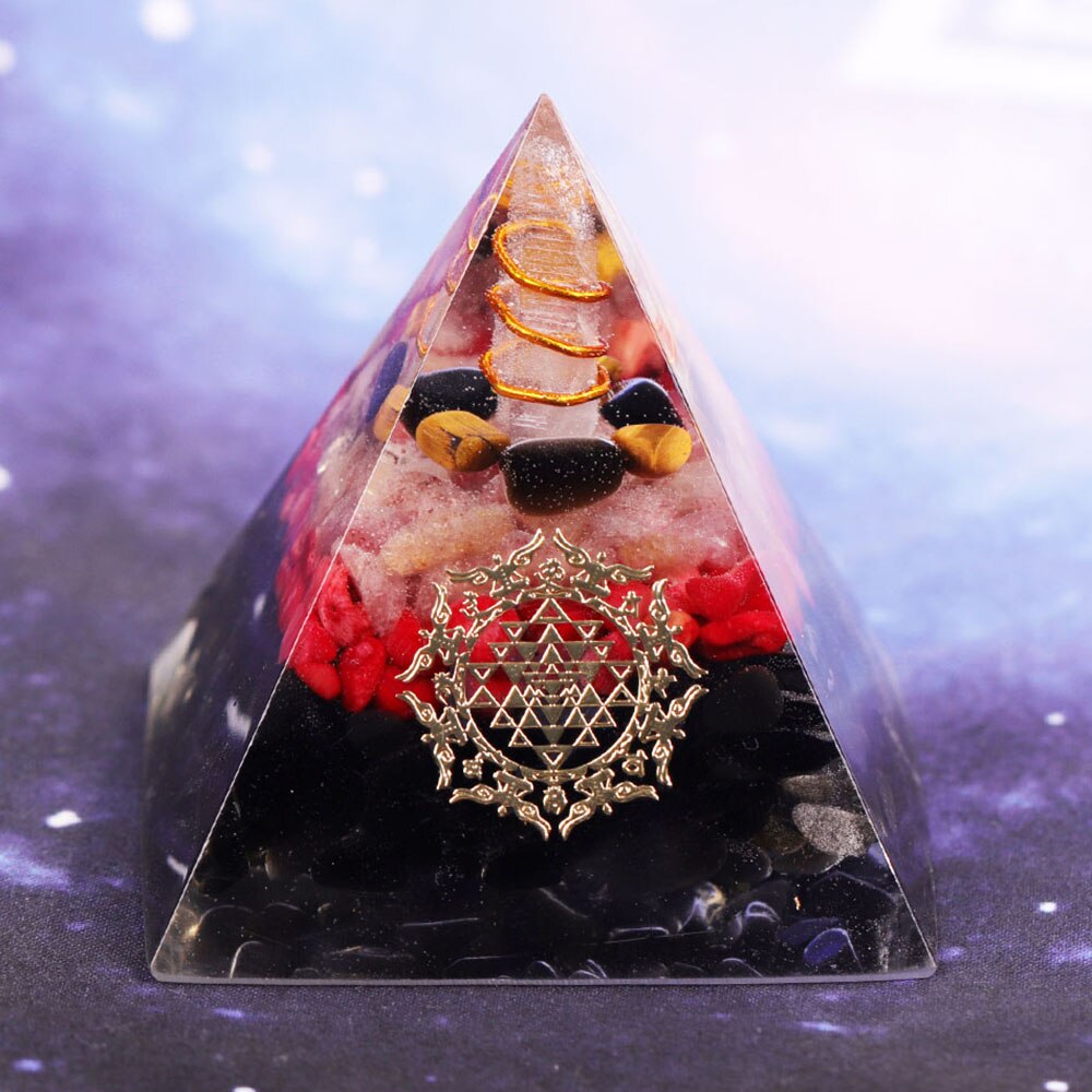 Orgonite Pyramid Natural Colorful Energy Crystal Generator  Chakra Healing Meditationa Orgone Fengshui Ornaments