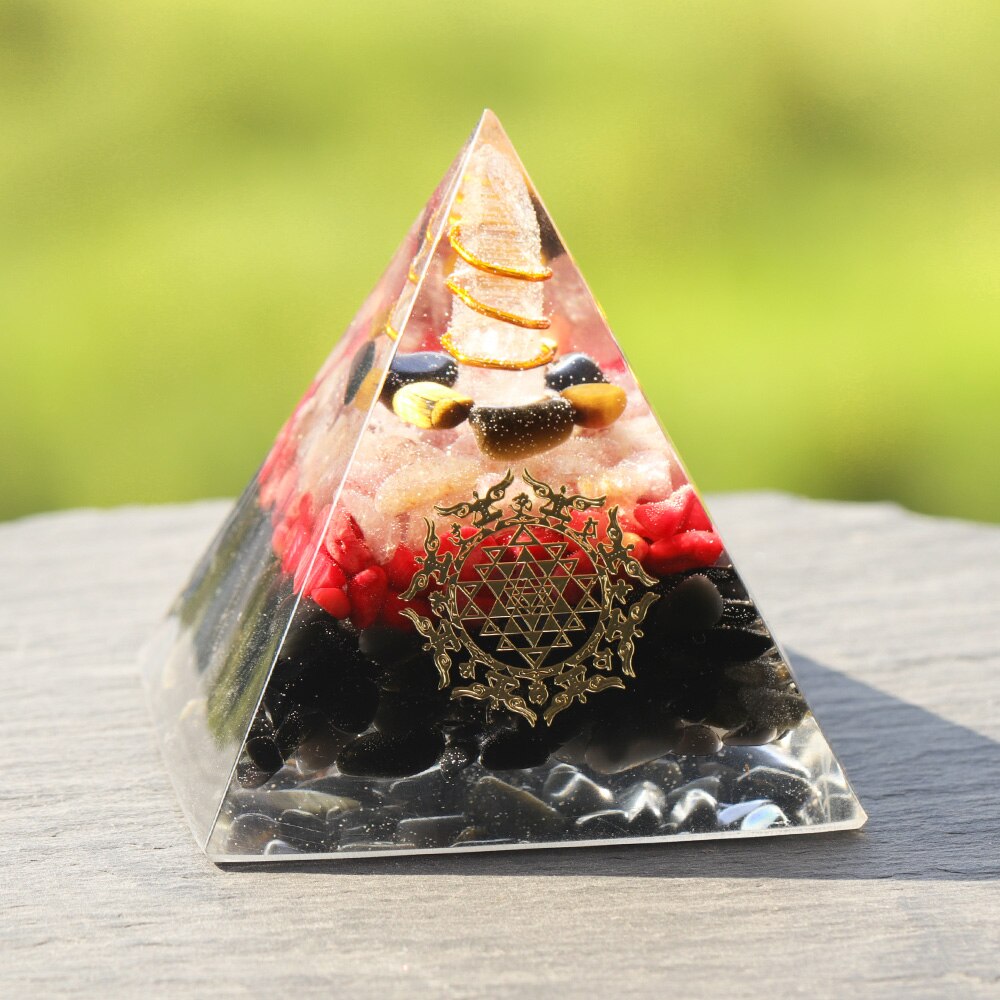Orgonite Pyramid Natural Colorful Energy Crystal Generator  Chakra Healing Meditationa Orgone Fengshui Ornaments