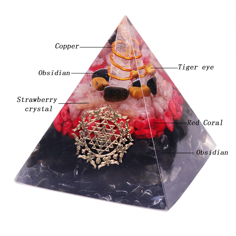 Orgonite Pyramid Natural Colorful Energy Crystal Generator  Chakra Healing Meditationa Orgone Fengshui Ornaments
